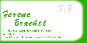 ferenc brachtl business card